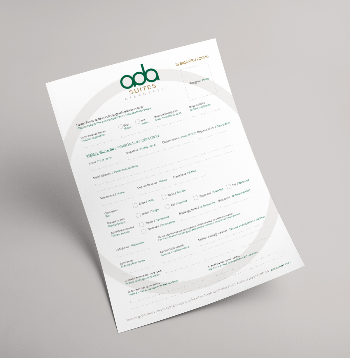 Ada Suites Hotel Corporate Identity Design Pcs. / Antetli Kağıt 