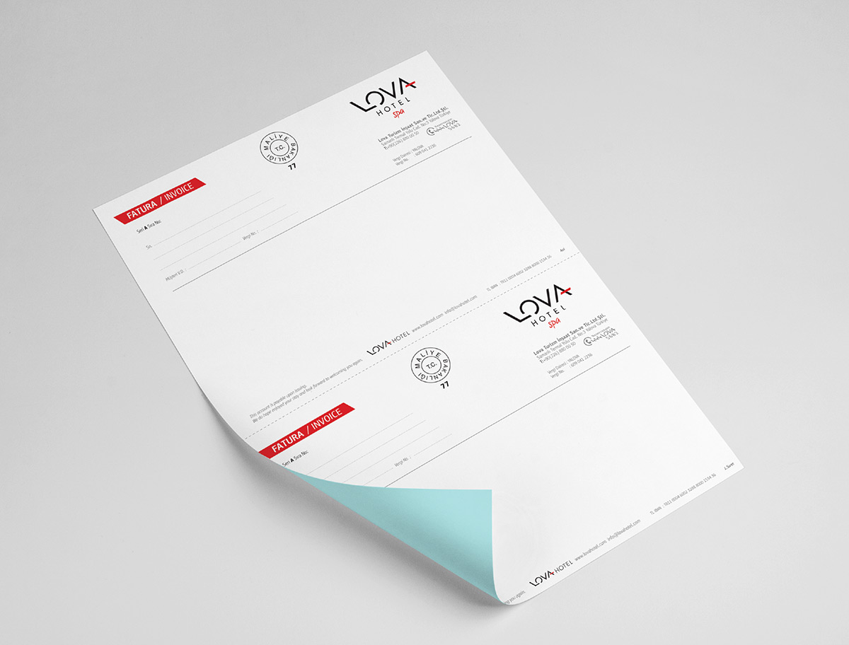 Hotel Corporate Identity Design Invoice